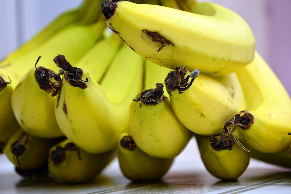 Bananas, Fruit, Shrub, Banana Tree, Yellow, Food