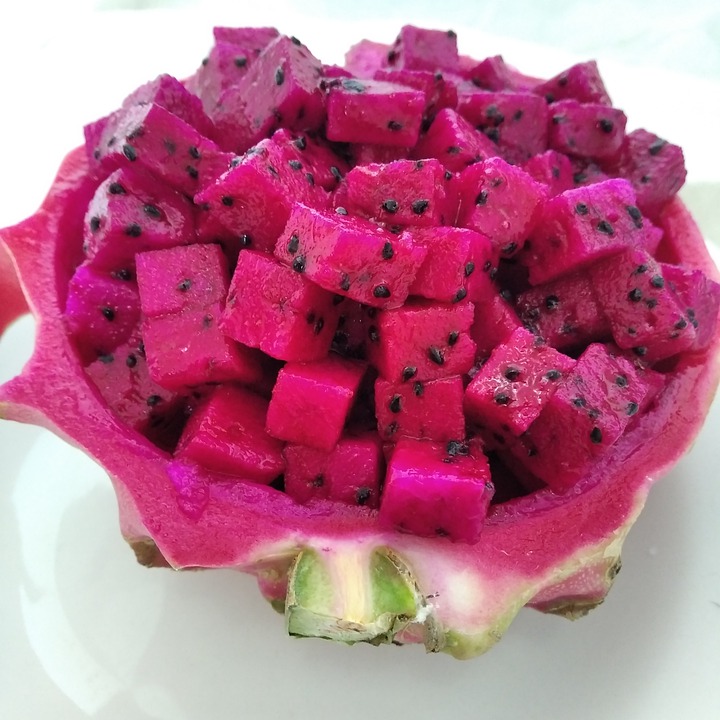 Dragon Fruits, Cubes, Fruits, Fresh, Tropical