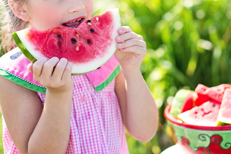 Girl, Eating, Watermelon, Eat, Little Girl, Summer