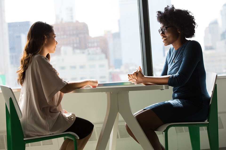 Women, Chatting, Business, Discussion, Coworkers